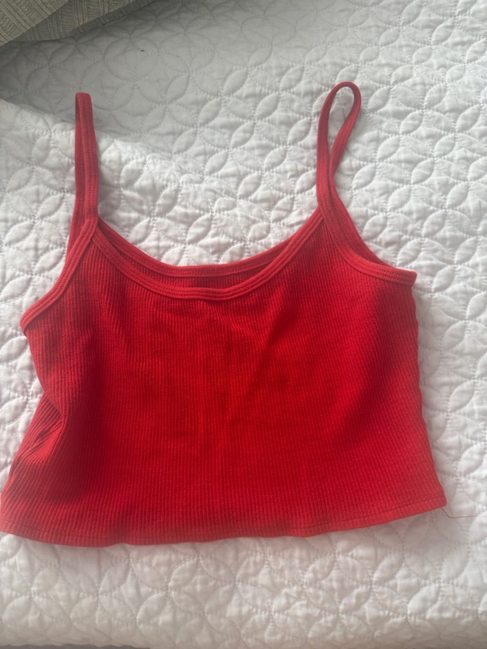 Brandy Melville Red Ribbed Cropped Tank